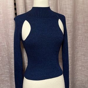 Open Edit blue sparkle sweater